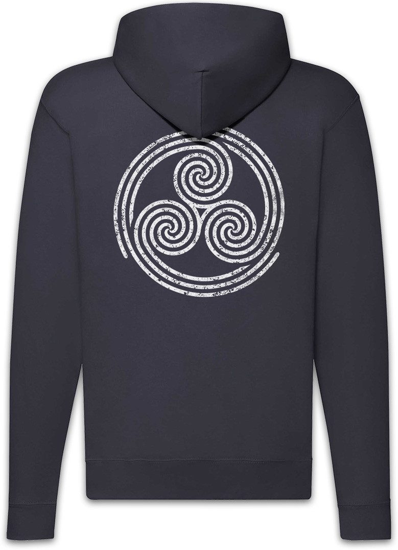 Urban Backwoods Sweatjacke Triskelion Symbol II Zipper Hoodie Nordic Celtic Kelten Knoten Vikings (1-tlg) LARP Thor Wikinger Odhin
