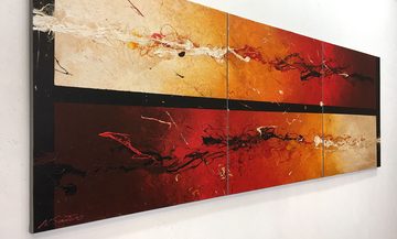 WandbilderXXL XXL-Wandbild Heat Combat 210 x 70 cm, Abstraktes Gemälde, handgemaltes Unikat
