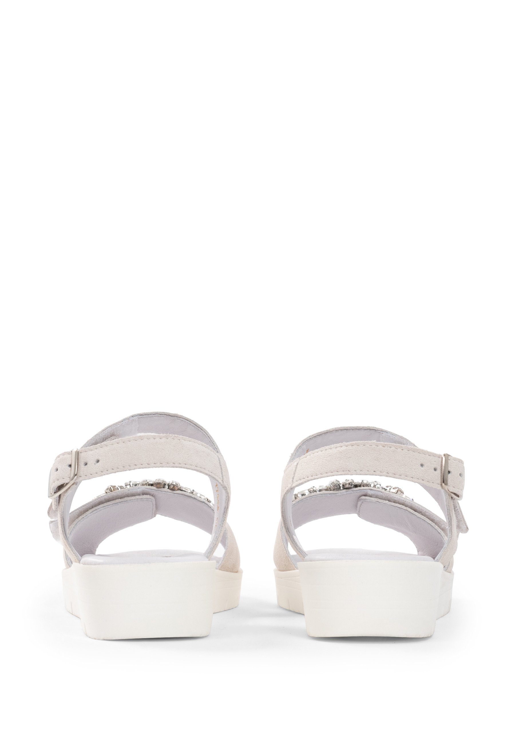 Damenschuhe Sandale weiß Sandale vitaform Veloursleder