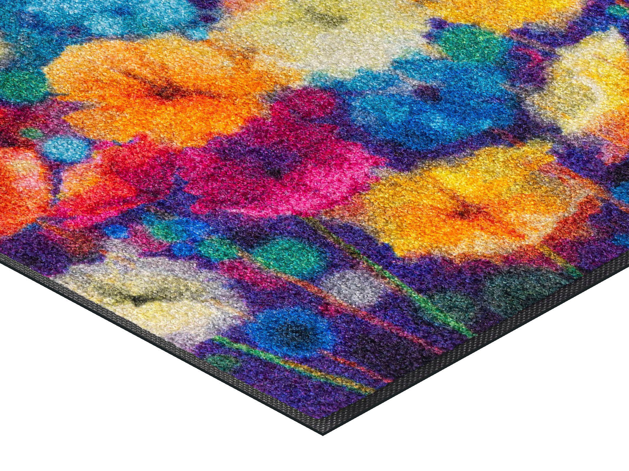 wash+dry by Kleen-Tex Fußmatte Flowerlover, rechteckig, Höhe: 7 mm, Schmutzfangmatte, Motiv Blumen, rutschhemmend, waschbar – Bild 5 von 5