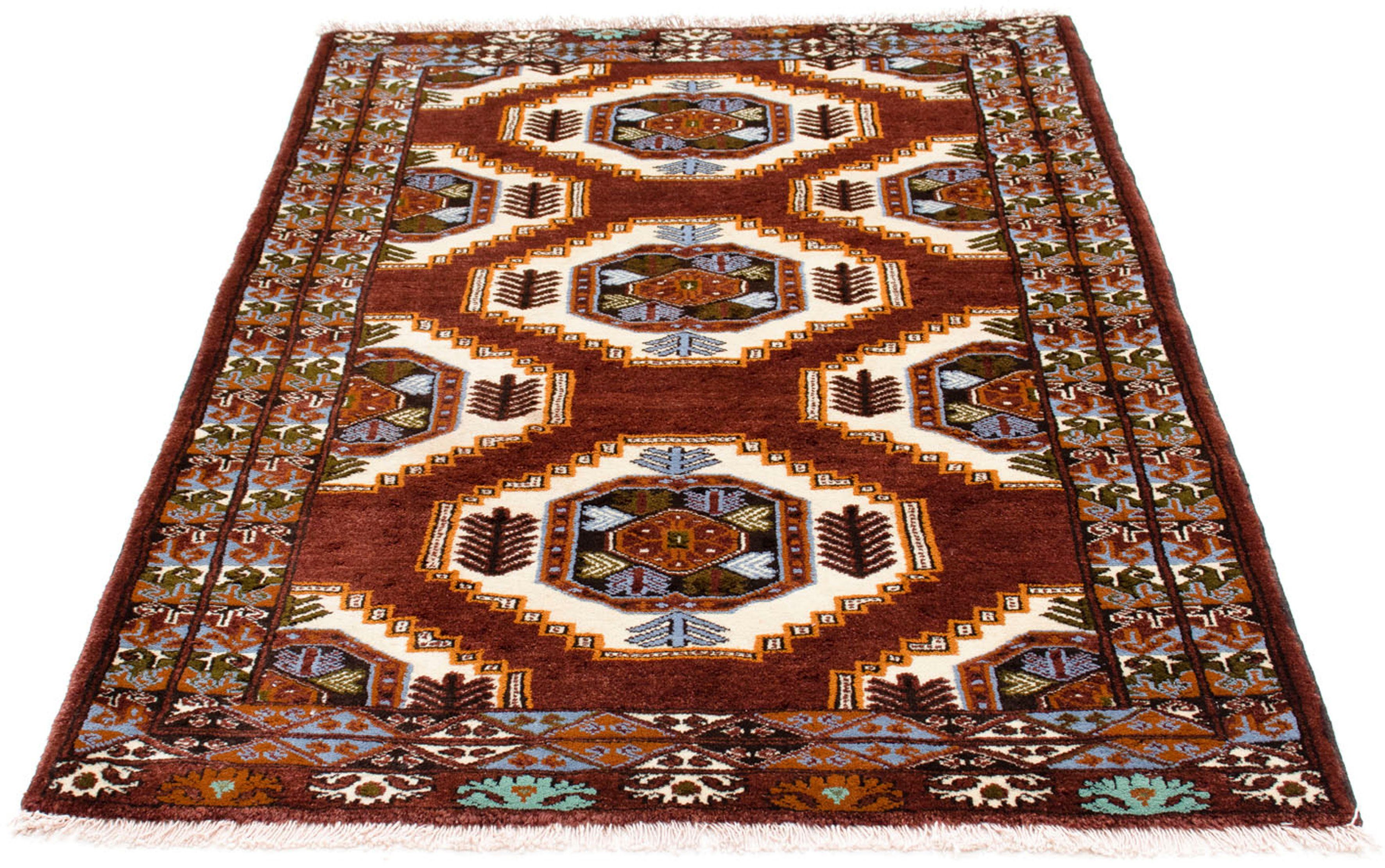 Orientteppich Belutsch - 160 x 102 cm - braun, morgenland, rechteckig, Höhe: 8 mm, Wohnzimmer, Handgeknüpft, Einzelstück mit Zertifikat
