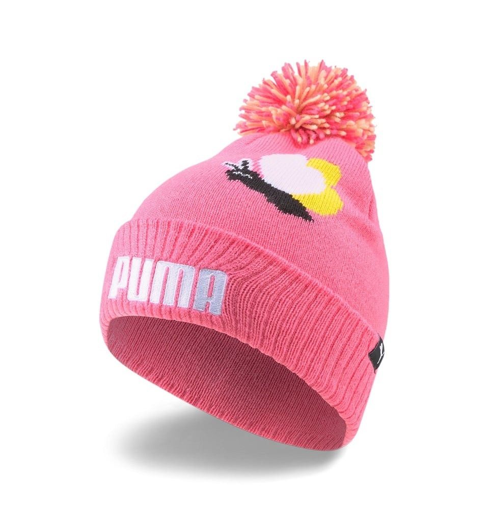 PUMA Beanie Wintermütze (Pompon) Small World Pom pink Kinder