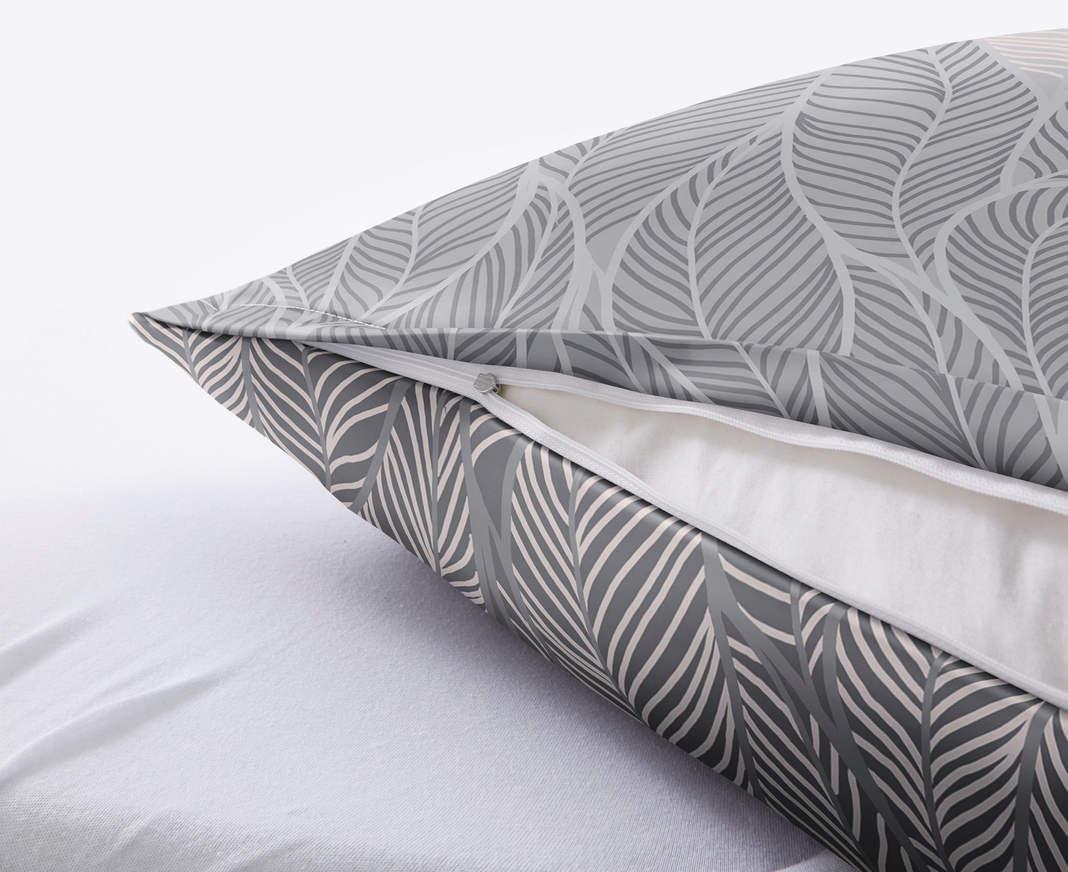 Kleine Wolke Bettwäsche Jamiro, Mako-Satin, 2 teilig, mit Blättern – Bild 3 von 4