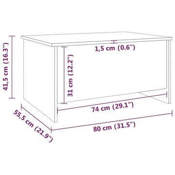 vidaXL Couchtisch Couchtisch Hochglanz-Weiß 80x55,5x41,5 cm Holzwerkstoff (1-St)