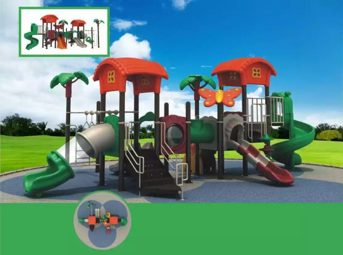 JVmoebel Spielturm Dschungel Spielhaus für Kinder – Outdoor Hütte im Garten, Made in Europa