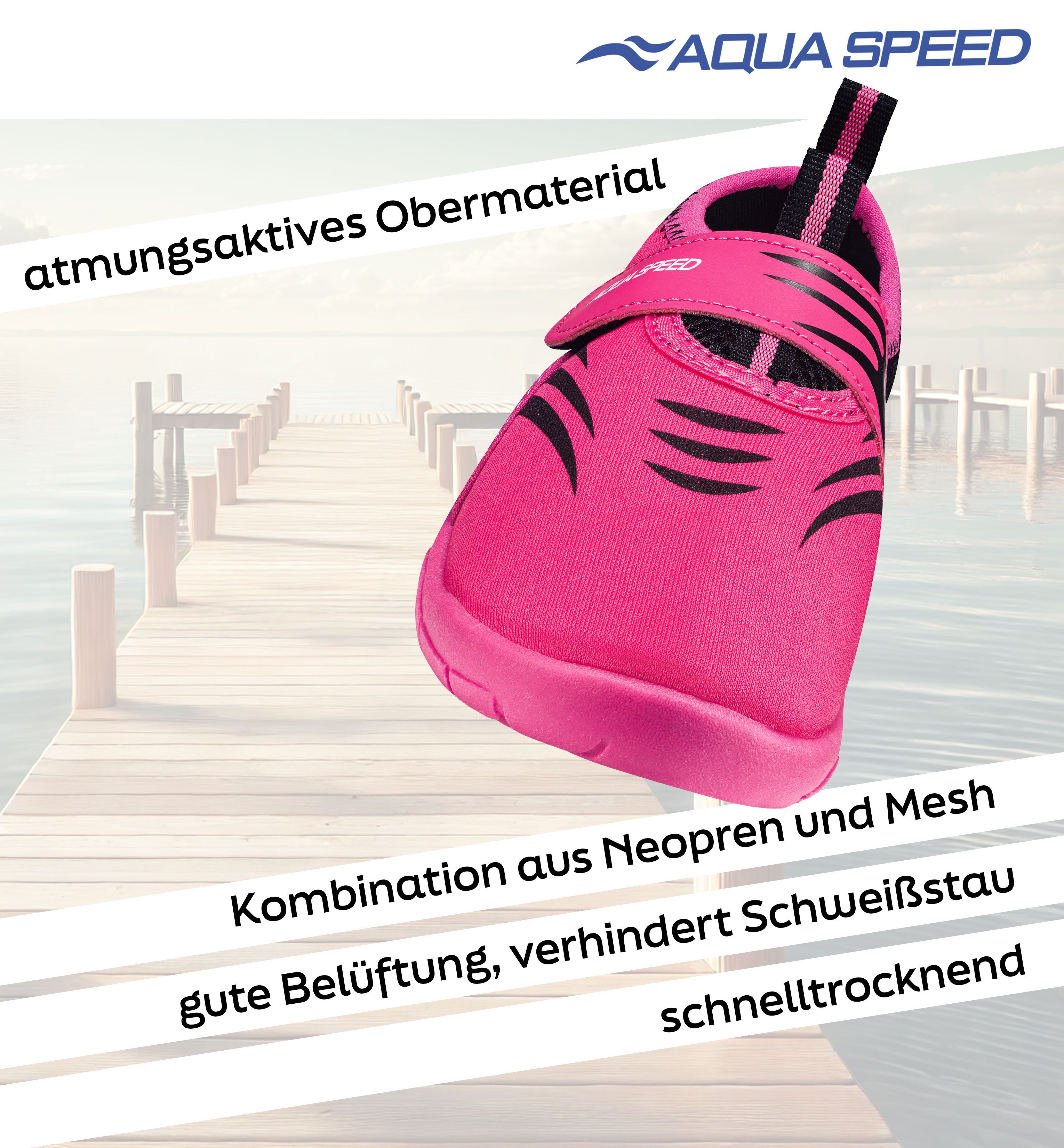 Aqua Speed Flexible Kinder Badeschuhe Gr. 31 – rutschfest & bequem Wasserschuh (Belüftete Kinder-Sommerschuhe – mit extra Grip) Feinmaschiges Obermaterial – Kein Sand oder Schmutz im Schuh