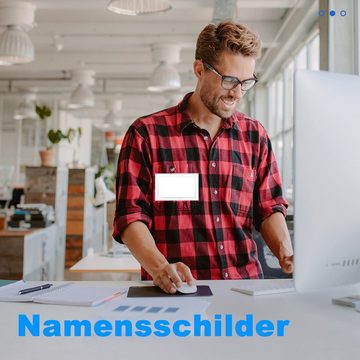 GelldG Bilderleiste Namensschilder, 90 * 56mm Transparent Namensschild für Kleidung, (40 St)