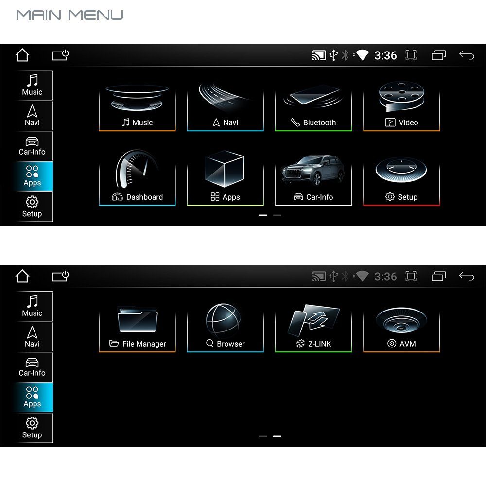 TAFFIO 10.25"Touchscreen Einbau-Navigationsgerät USB 3G Q7 GPS CarPlay Audi MMI Für Android Bluetooth