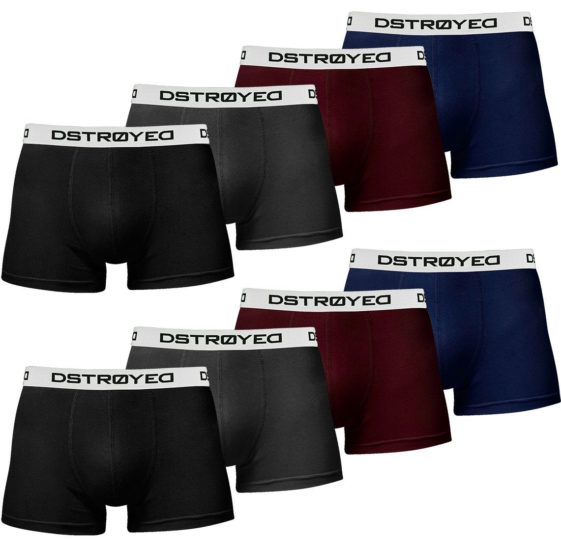 DSTROYED Boxershorts Herren Männer Unterhosen Baumwolle Premium Qualität perfekte Passform (Vorteilspack, 8er, 8er Pack) 316c-mehrfarbig