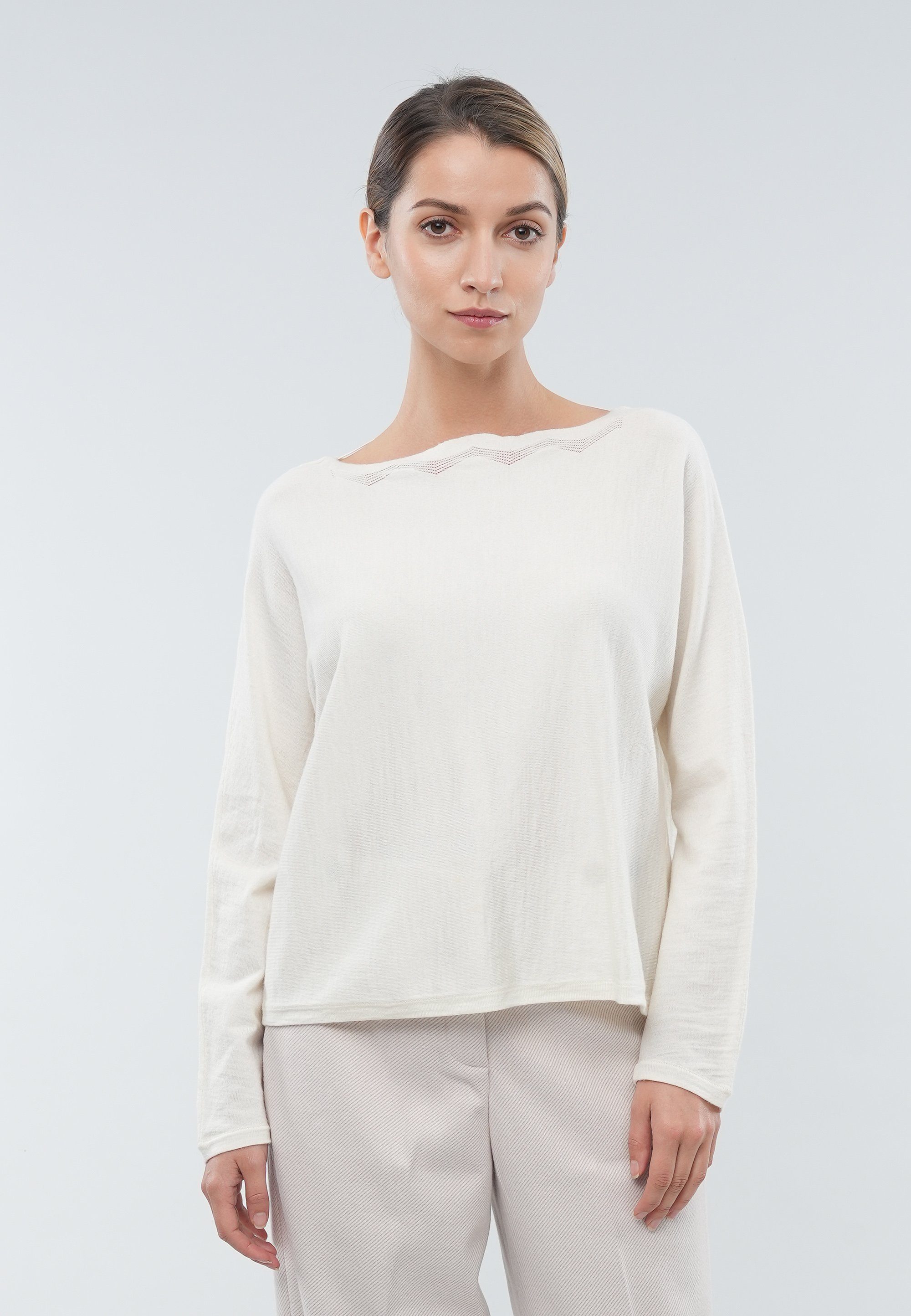 GIORDANO ladies Sweatshirt mit ausgefallenem Ausschnitt | Sweatshirts