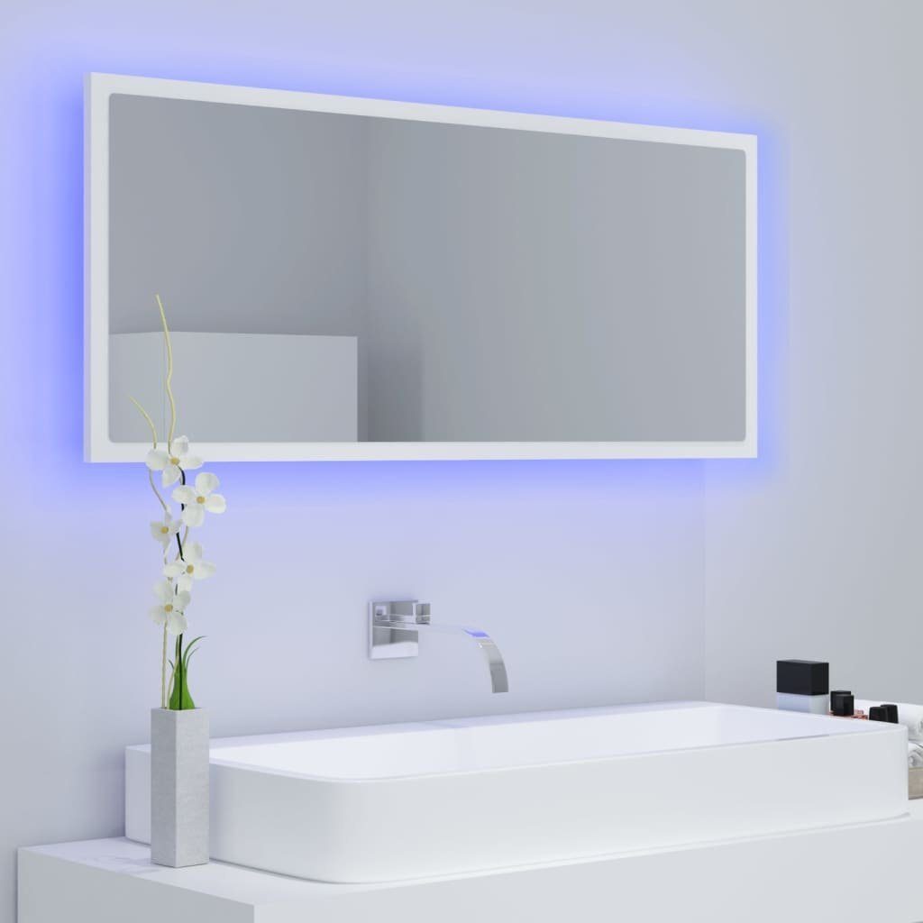 100x8,5x37 vidaXL Acryl cm (1-St) Weiß LED-Badspiegel Badezimmerspiegelschrank