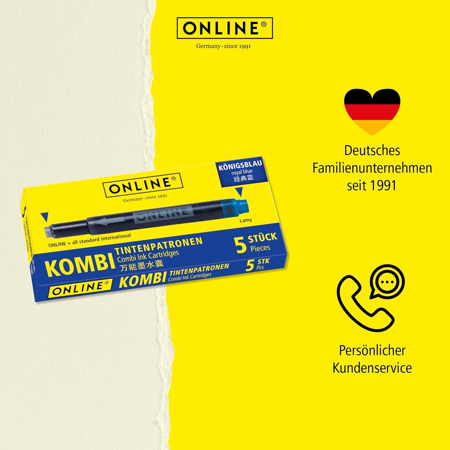 Online Pen ONLINE Kombipatrone Maxi-Pack blau, 25 Stück Tintenpatrone