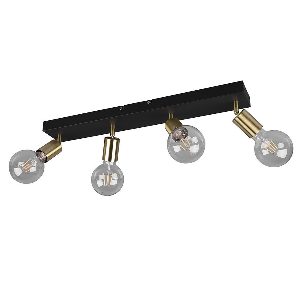 Metall 4-flammig schwenkbar etc-shop nicht L schwarz inklusive, Leuchtmittel LED Deckenlampe gold Deckenleuchte, Spotleiste 60cm