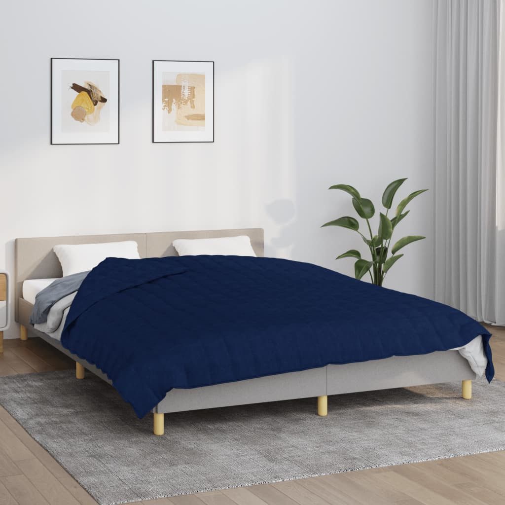 vidaXL Einziehdecke Gewichtsdecke Blau 200x200 cm 9 kg Stoff Therapie Bettdecke Einschlafh