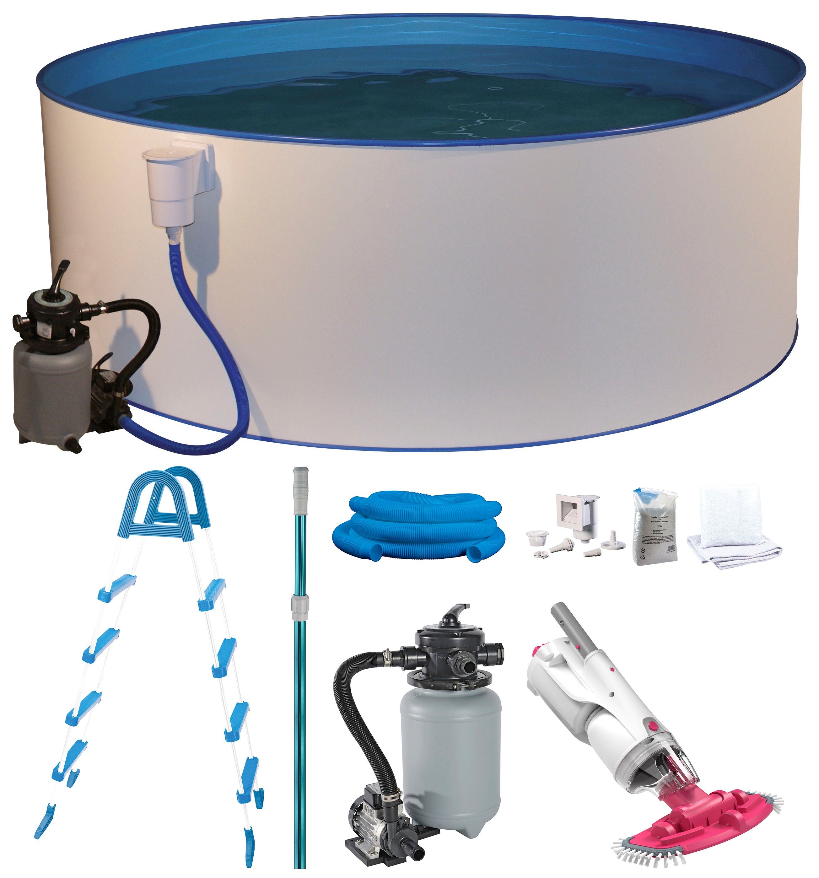 Rundpool Mit Akku-Bodensauger BC30