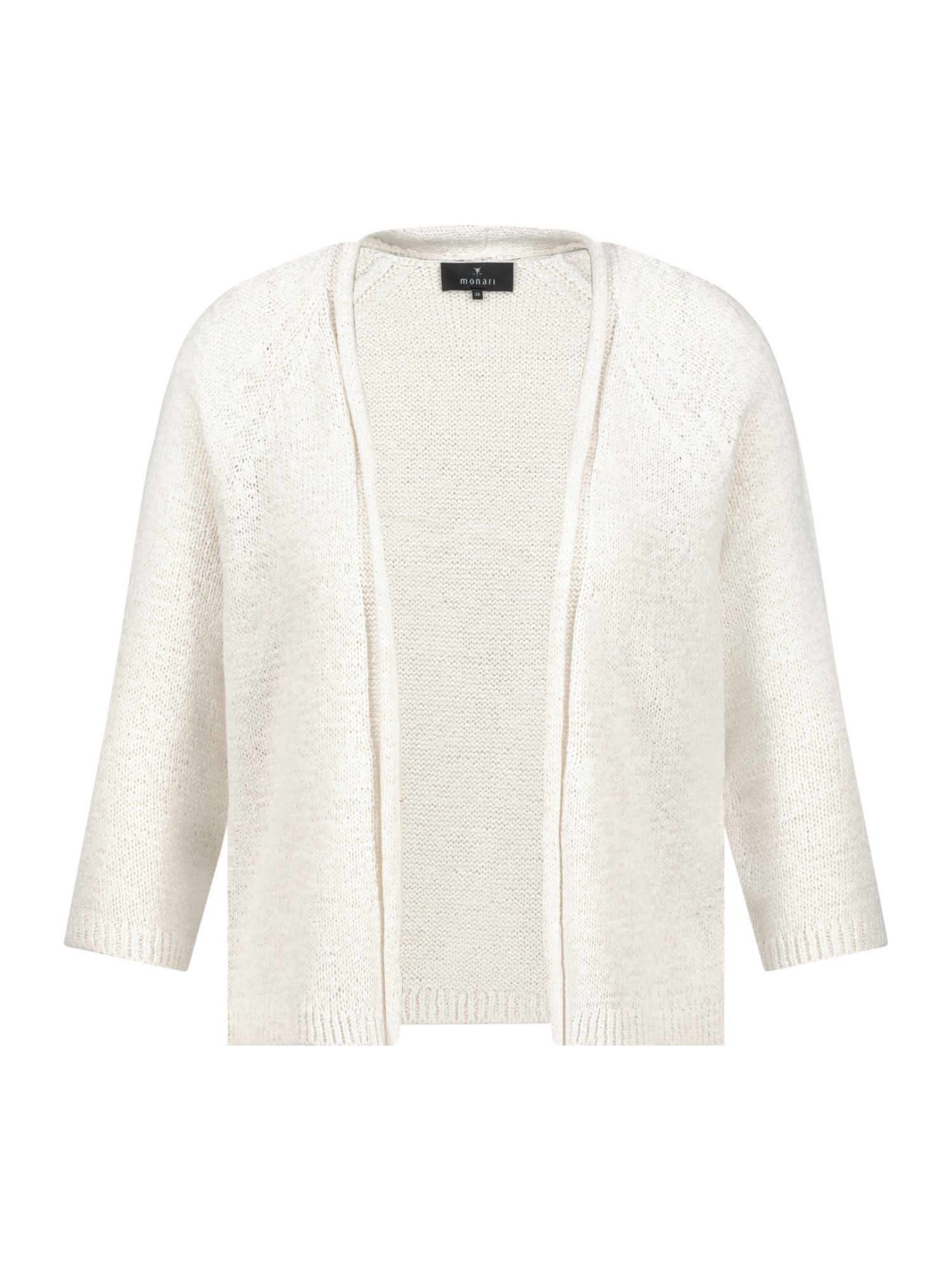 Monari Strickjacke weiß,Casual,Polyacryl,Unifarben,V-Ausschnitt,Lang,Regular Fit