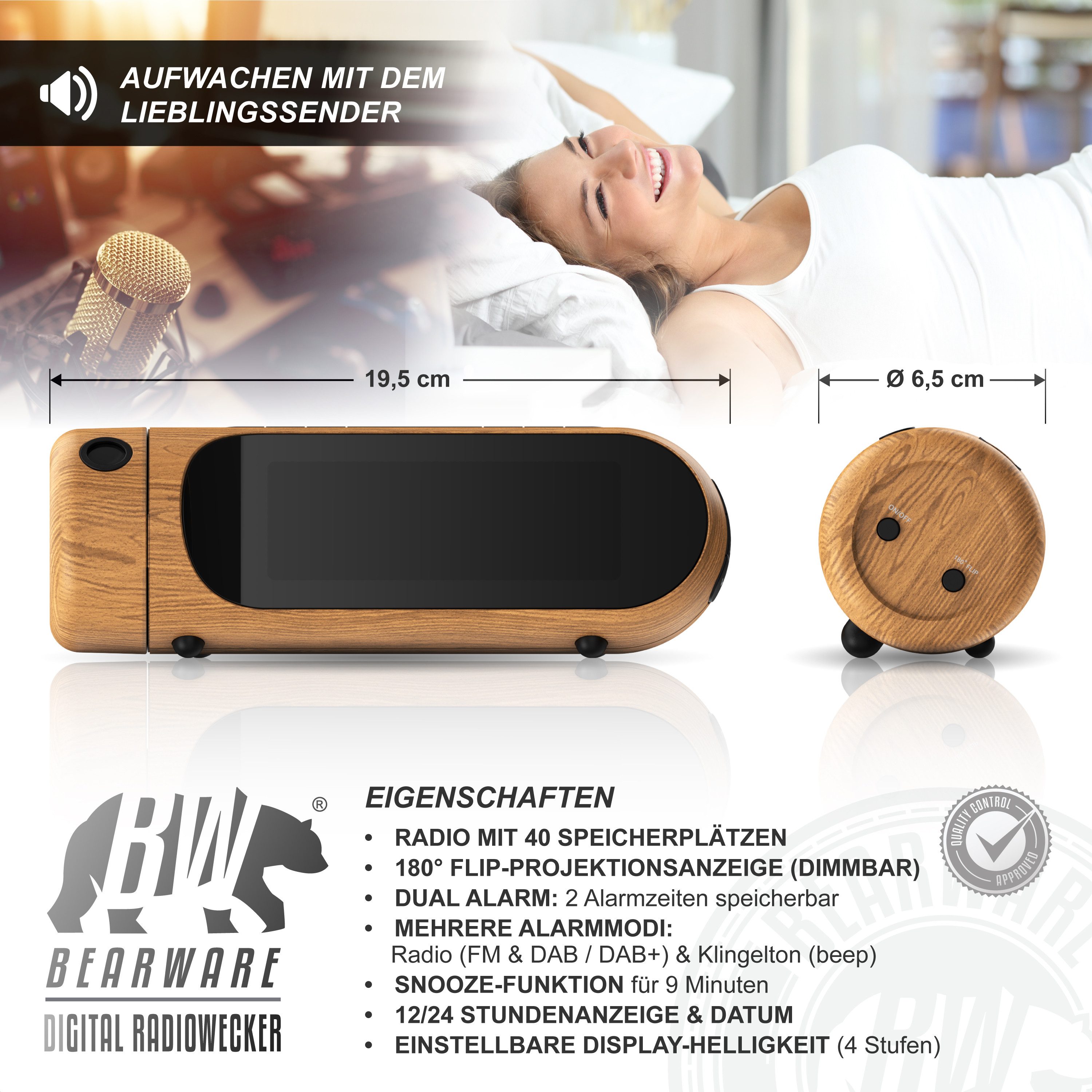 BEARWARE Radiowecker DAB Plus Radio, Projektionswecker, FM & DAB+ mit je 20 günstig online kaufen