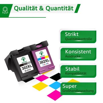 Greensky 1x Schwarz Druckerpatrone Ersatz für HP 302XL HP 302 Tintenpatrone (für HP 302 xl Envy 4525 4520 4527 Deskjet 1110 2130 2132 2134 3630 3632 3633 3634 3636 3638, Officejet 3831 3830 3833 5230 5220)