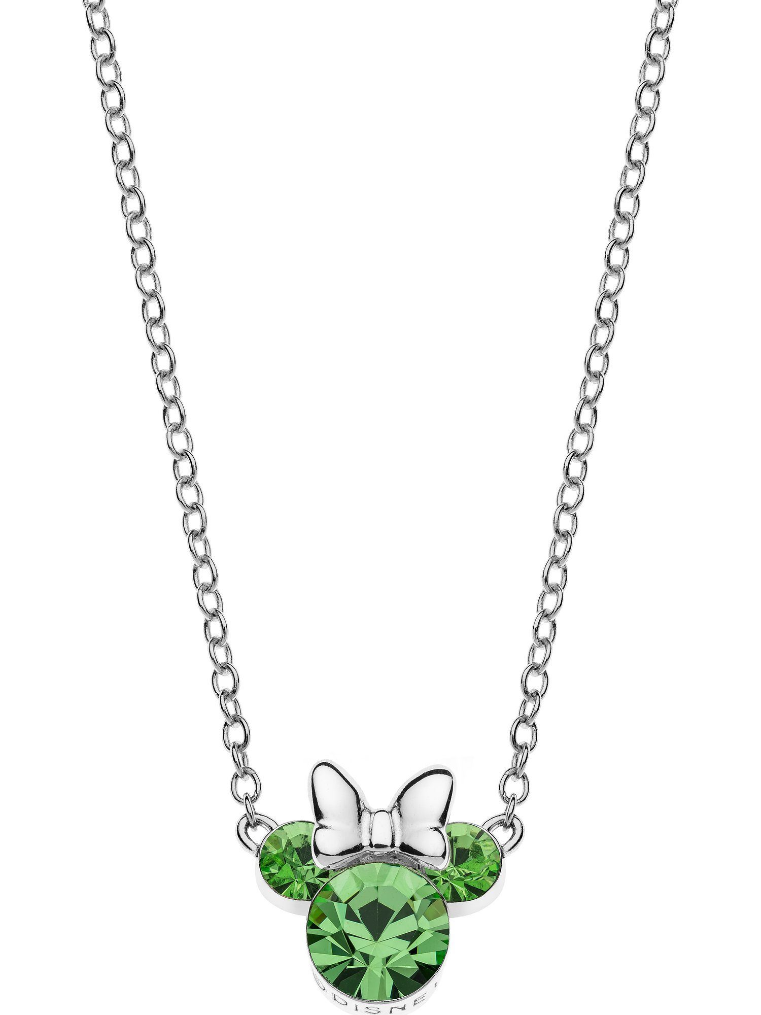DISNEY Mädchen-Kinderkette Jewelry Disney Silber 925er hellgrün 1 Collier Kristall