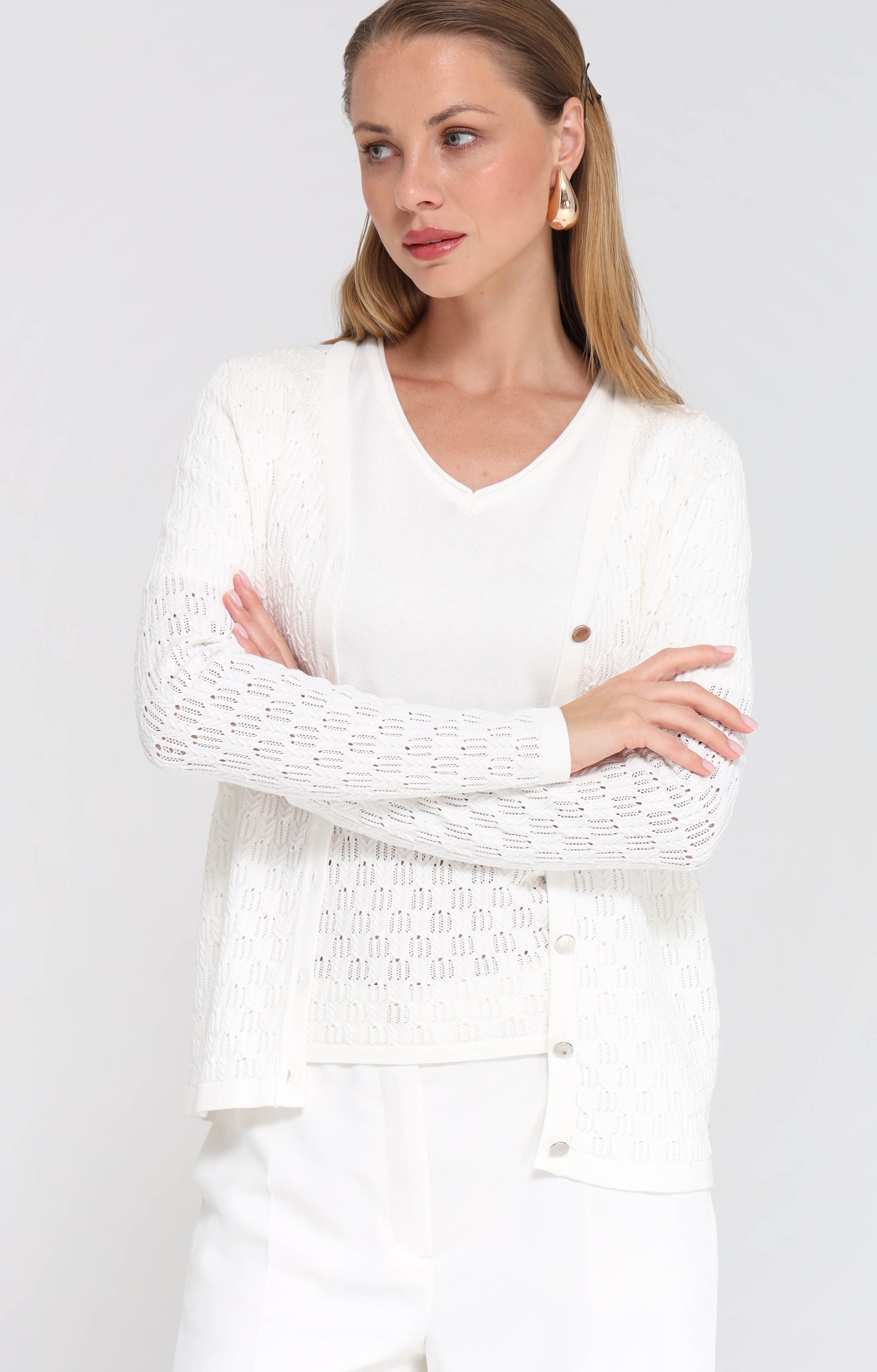 Passioni 2-in-1-Strickjacke Twinset mit Strukturmuster günstig online kaufen