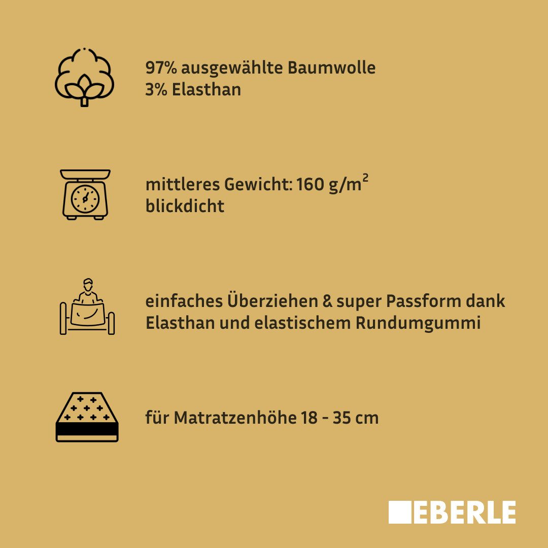 bellana Spannbettlaken Jersey-Elasthan Aqua in Gr. 90x200, 140x200 oder 180x200 cm, Jersey, Gummizug: rundum, (1 Stück), aus Baumwolle, für Matratzen bis 35 cm Höhe, Bettlaken, Spannbetttuch