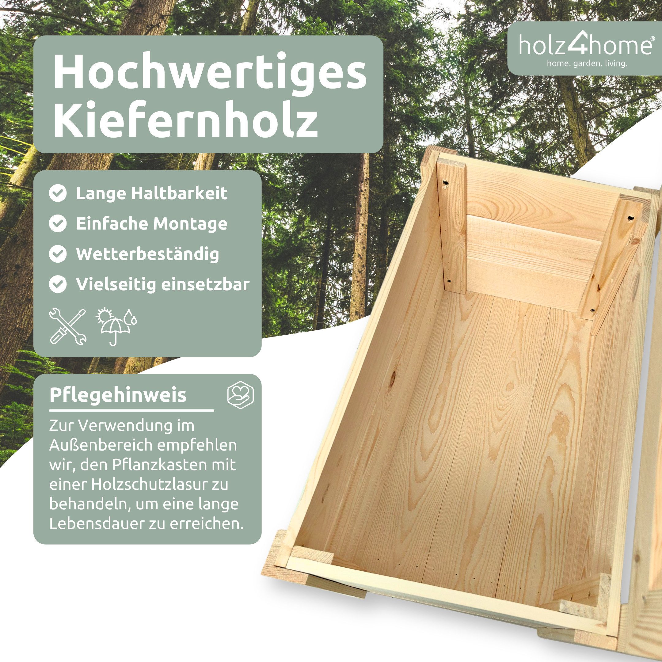 holz4home® Blumenkasten Pflanzkasten mit Rankgitter aus günstig online kaufen