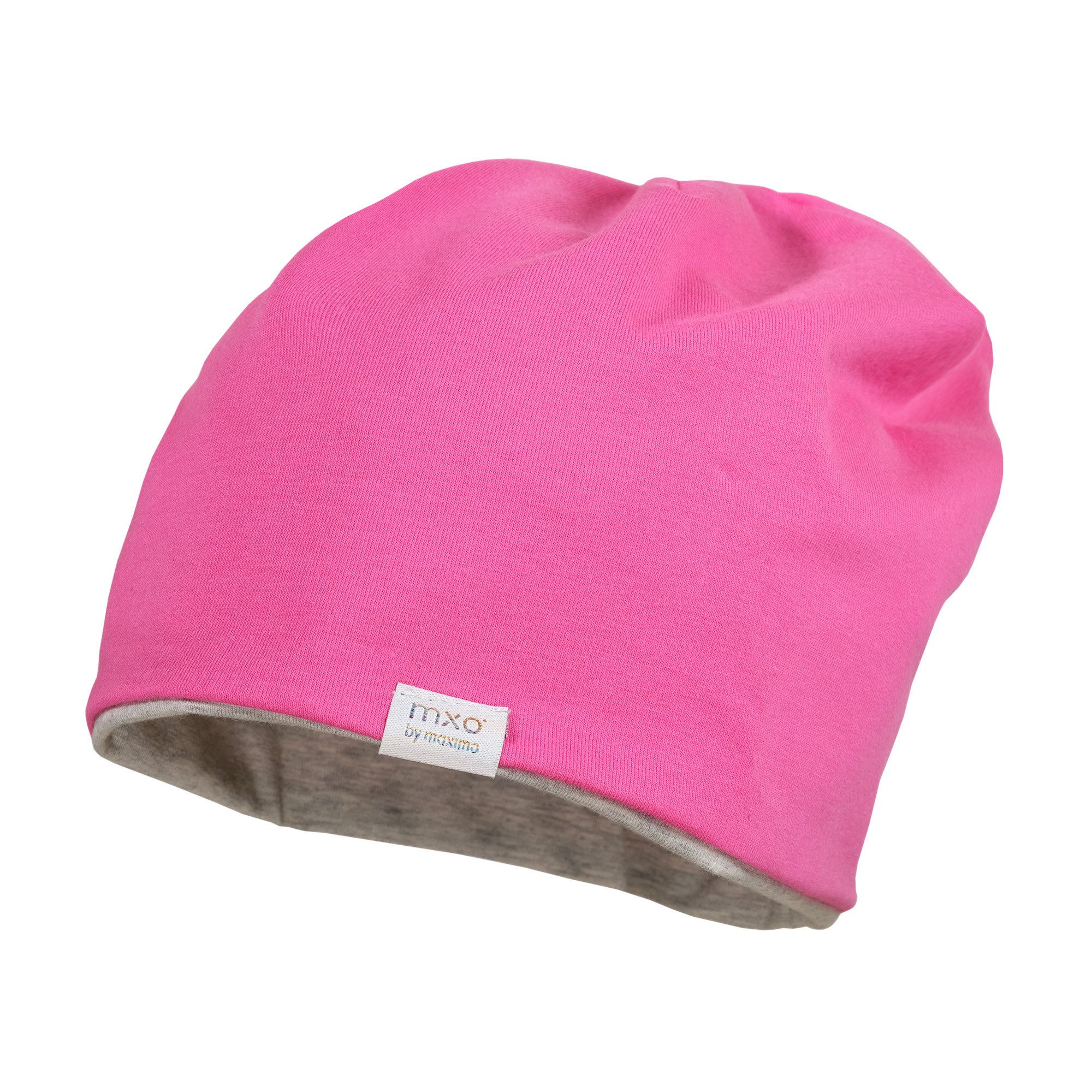 MAXIMO Jerseymütze GOTS KIDS-Beanie, reversible Uni/Melange, Futter, UV 50 (1-St) Baumwolljersey