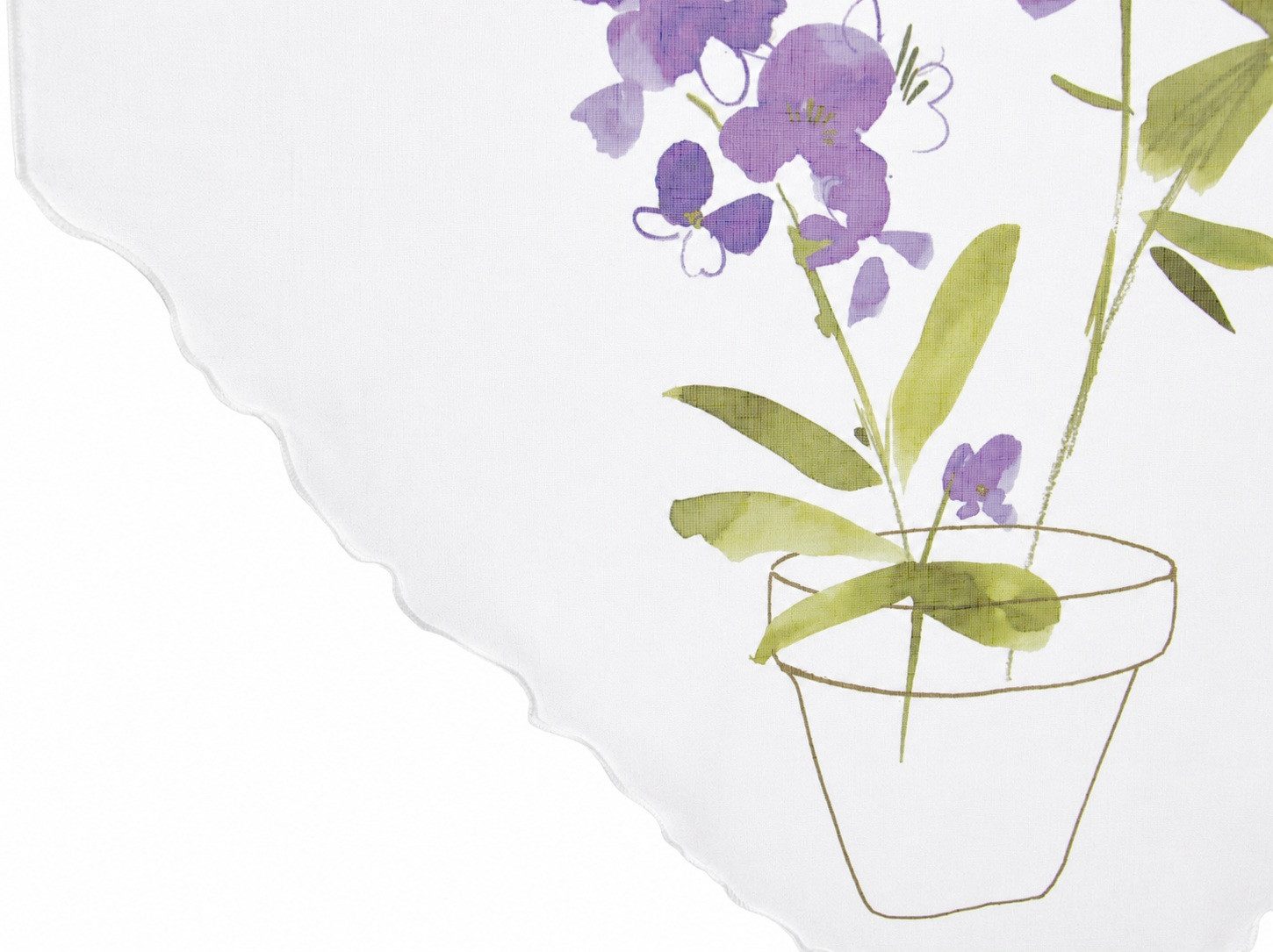EXPERIENCE Scheibengardine Design Kuvert, weiß, Blume lila, BxH 60x90cm, 4052-01, (1 St), Stangendurchzug, transparent