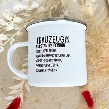 shopandmarry Becher Emaille Becher Trauzeugin, Schöne Geschenkidee