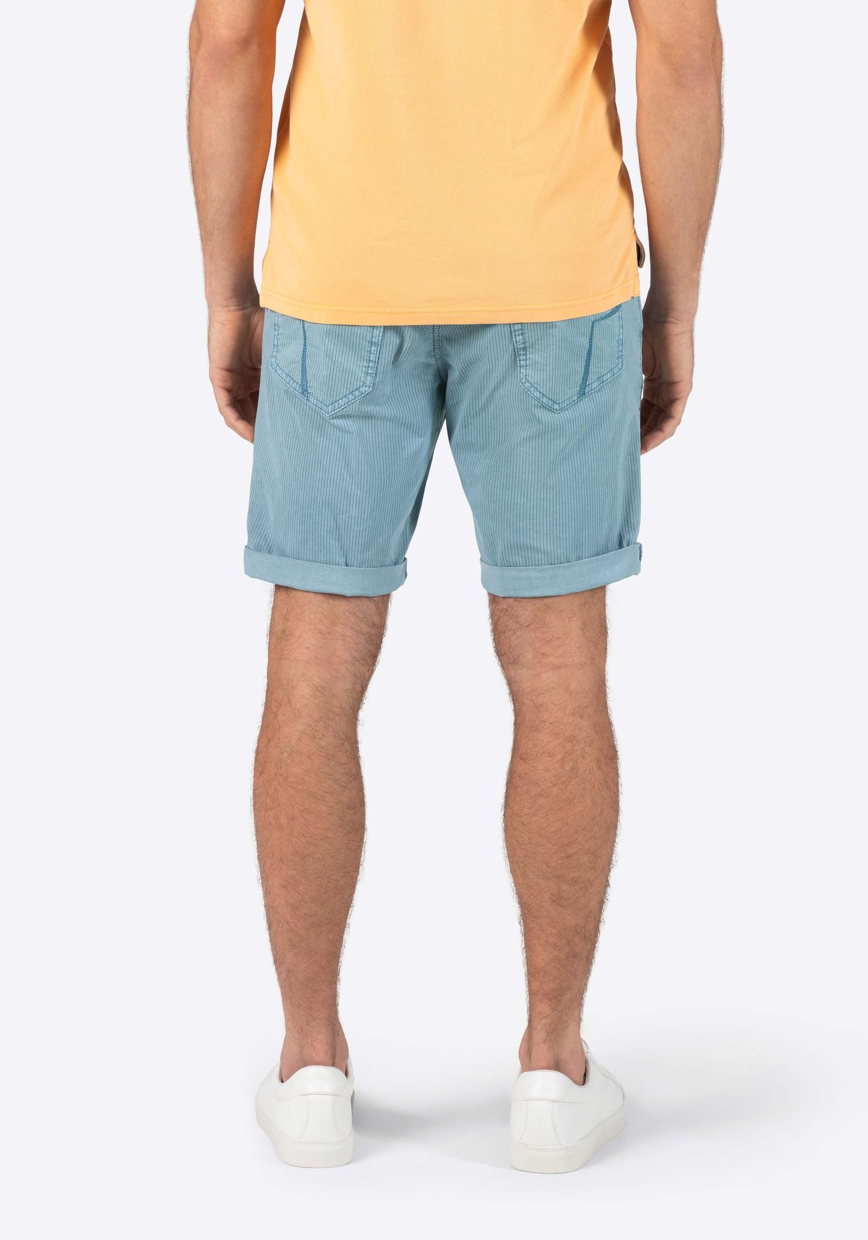 TIMEZONE Chinoshorts Gestreiftes Bermuda-Design mit bequemem Bund für Herren Baumwolle Regular Fit unifarben atmungsaktiv Reißverschluss