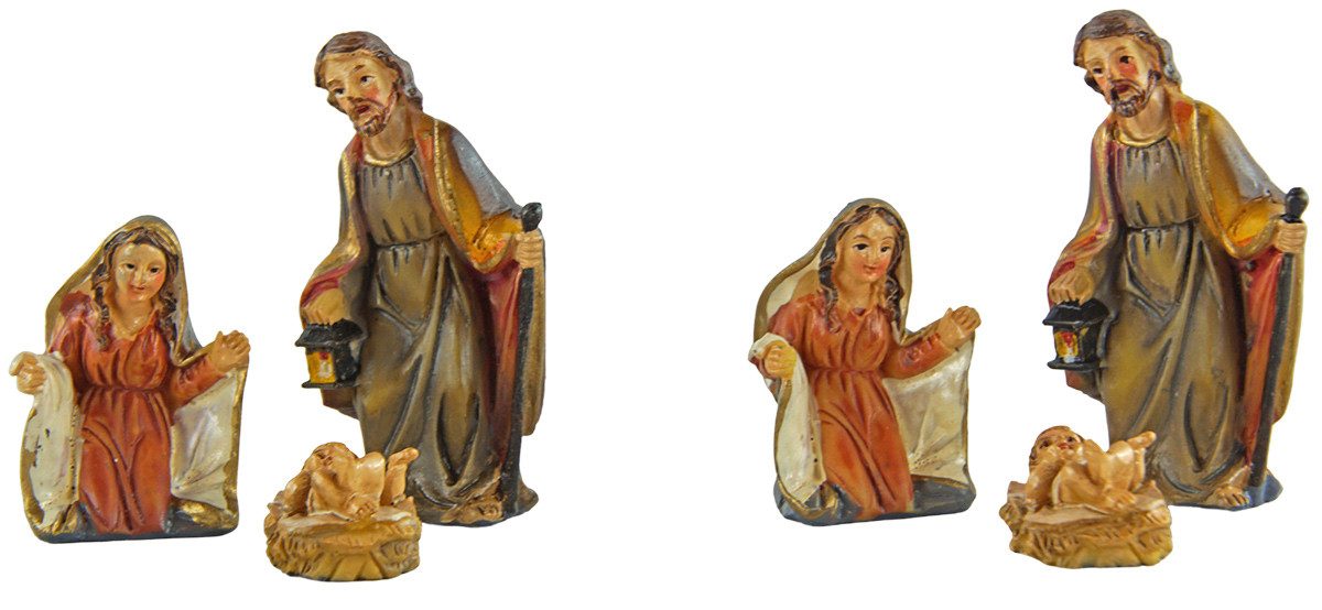 dekoprojekt Krippenfigur 2er Set kleine Krippenfiguren Heilige Familie 3-tlg., YBÖ002 (Set, 2 St., 6 tlg), Krippenfigur