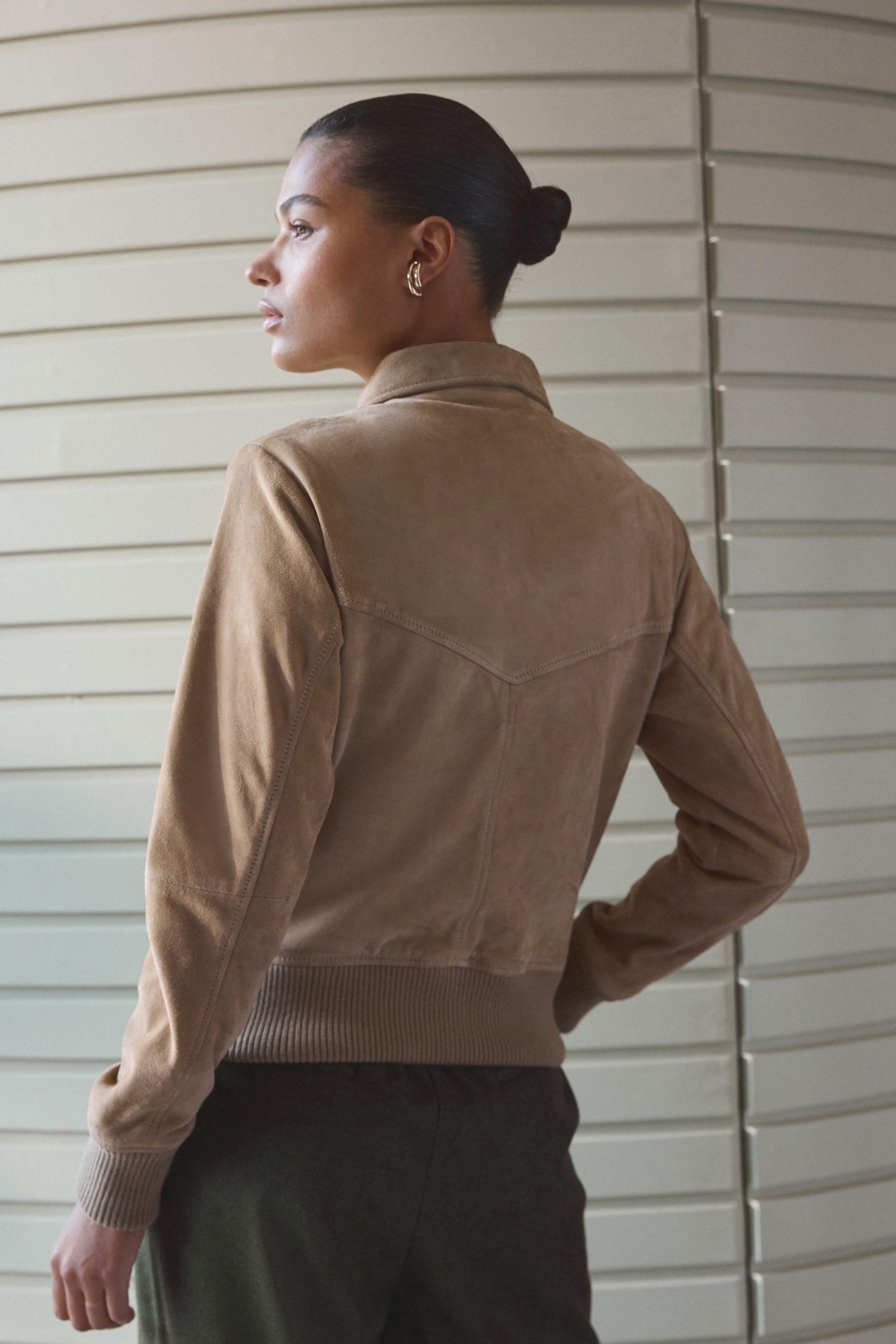 Next Lederjacke Blouson aus echtem Veloursleder günstig online kaufen