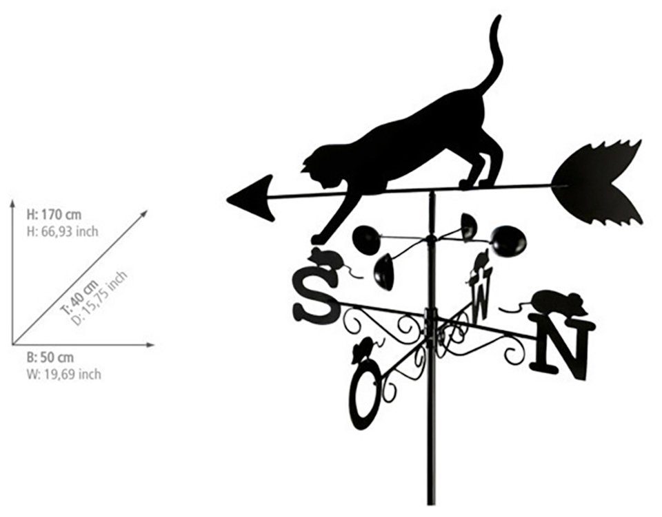 WENKO Wetterfahne »Katze«, BxLxH: 50x40x170 cm-kaufen