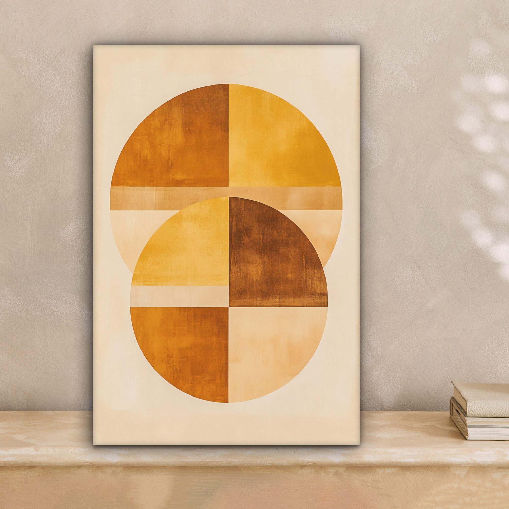 OneMillionCanvasses® Leinwandbild Kreise - Gelb - Minimalistisch, Fotodruck günstig online kaufen