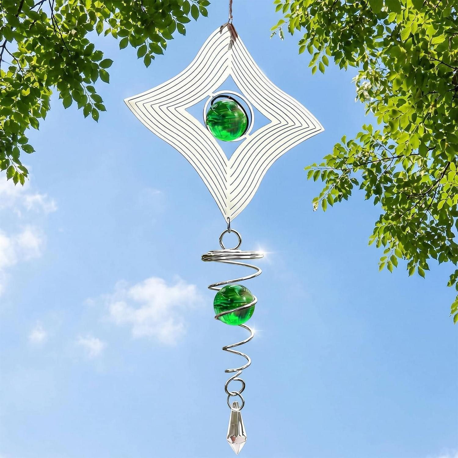 LuxusKollektion Windspiel Windspiel Edelstahl 3D mit Glasball 15cm (1 St)