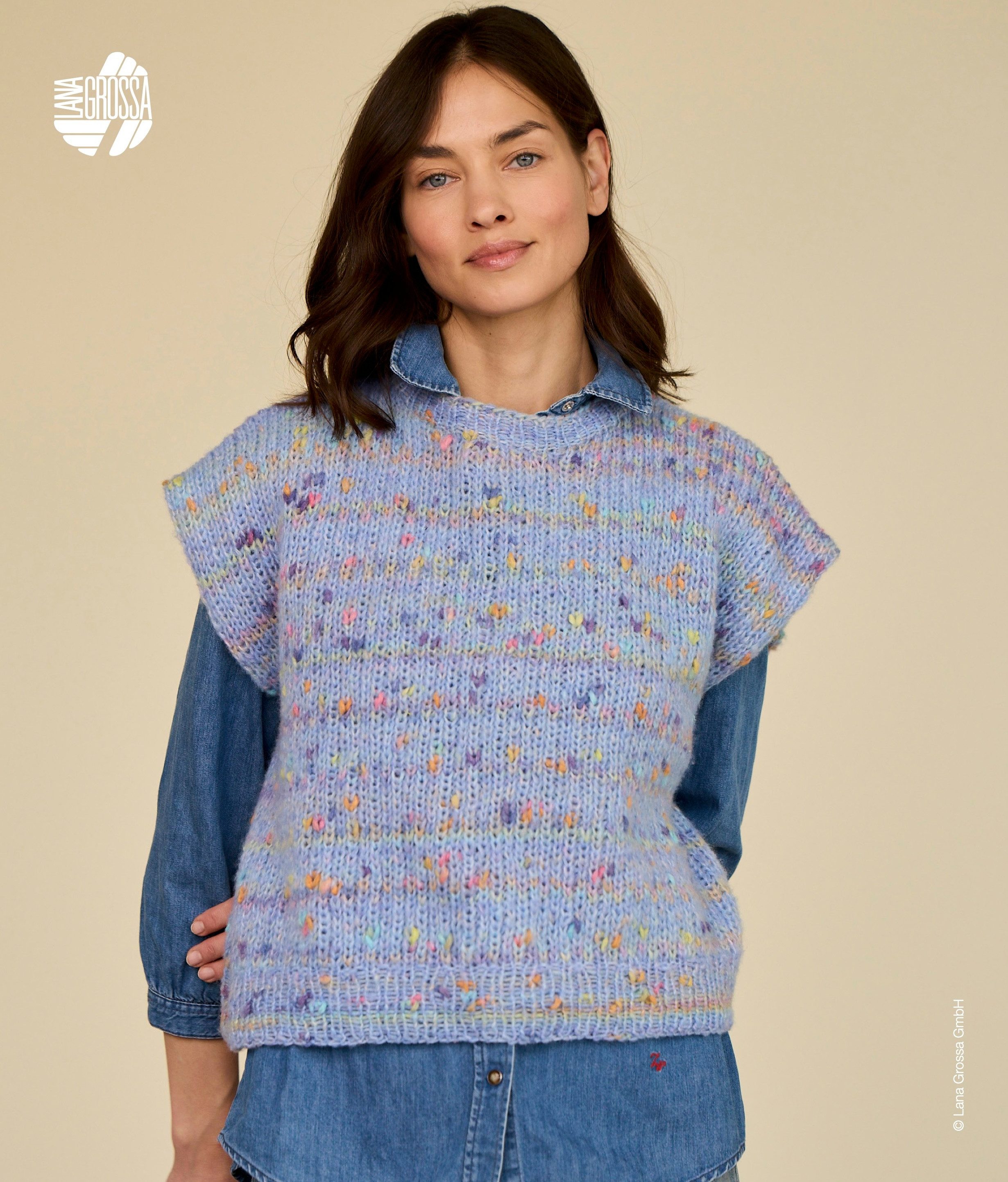 LANA GROSSA CASSATA Häkelwolle, 175 m (Flauschiges Effektgarn mit bunten Farbspots aus Baumwolle), 50 g