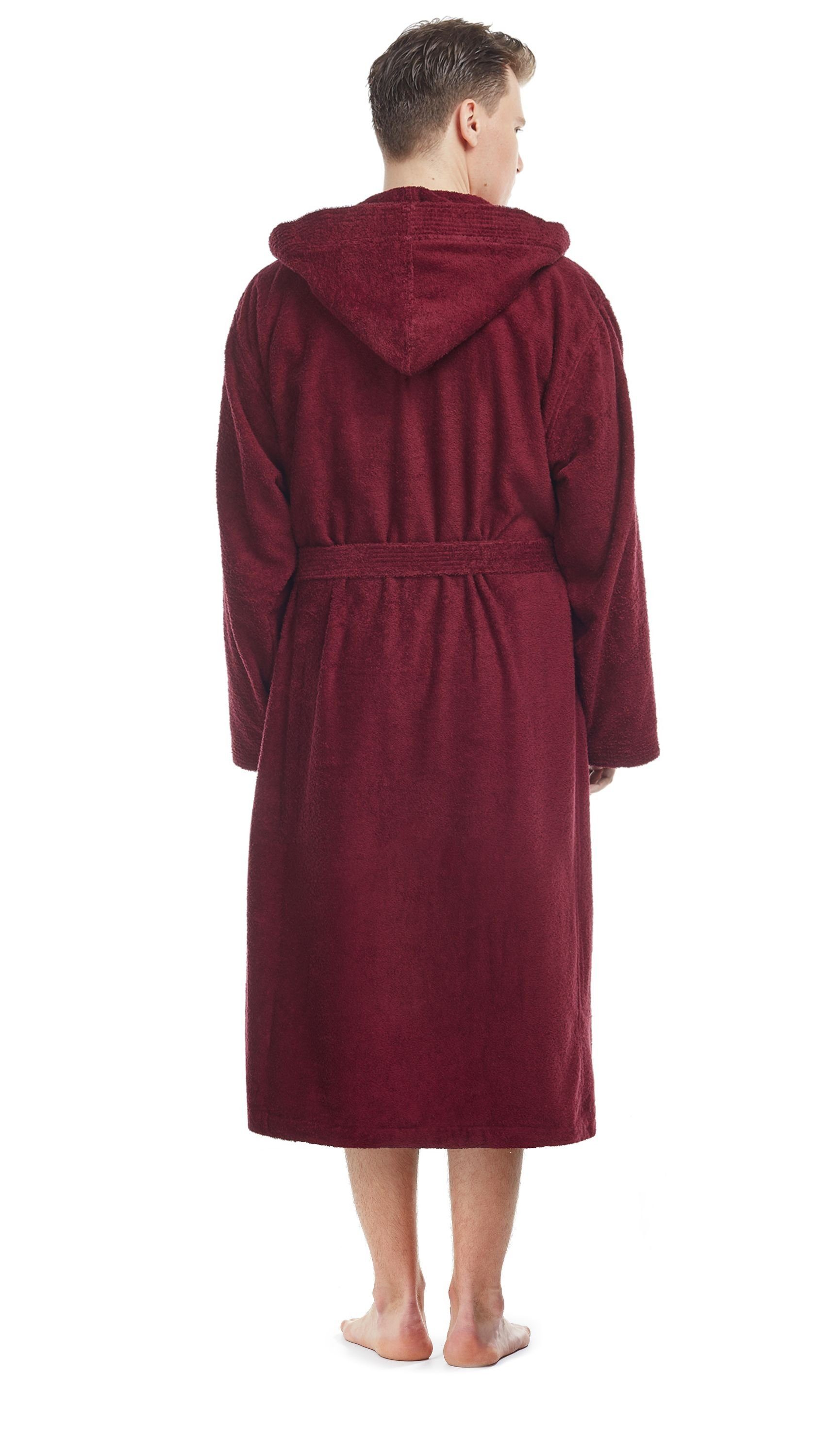 Arus Herrenbademantel Pacific, waden lang, mit Kapuze, 100% Baumwolle, für Spa & Zuhause, 100% Baumwolle, Kapuze, Gürtel, mit Kapuze, wadenlang, 100% Baumwolle