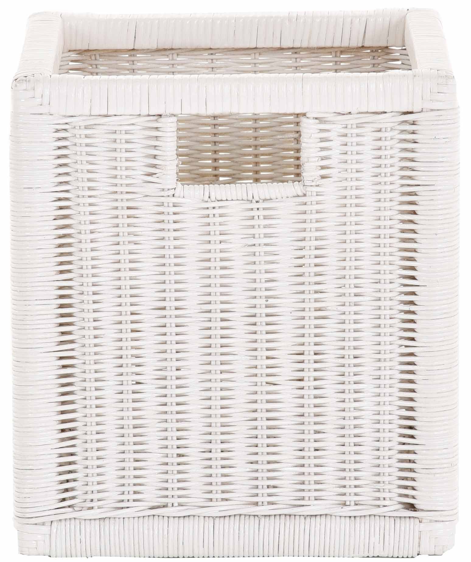 Krines Home Regalkorb Set/2 Regalkorb Aufbewahrungskorb geflochten Rattan (Quadratisch) (2-teiliges Set), Korbset Aufbewahrung Regal Schrankkorb Korb, ca. 28 x 29 x 30 cm