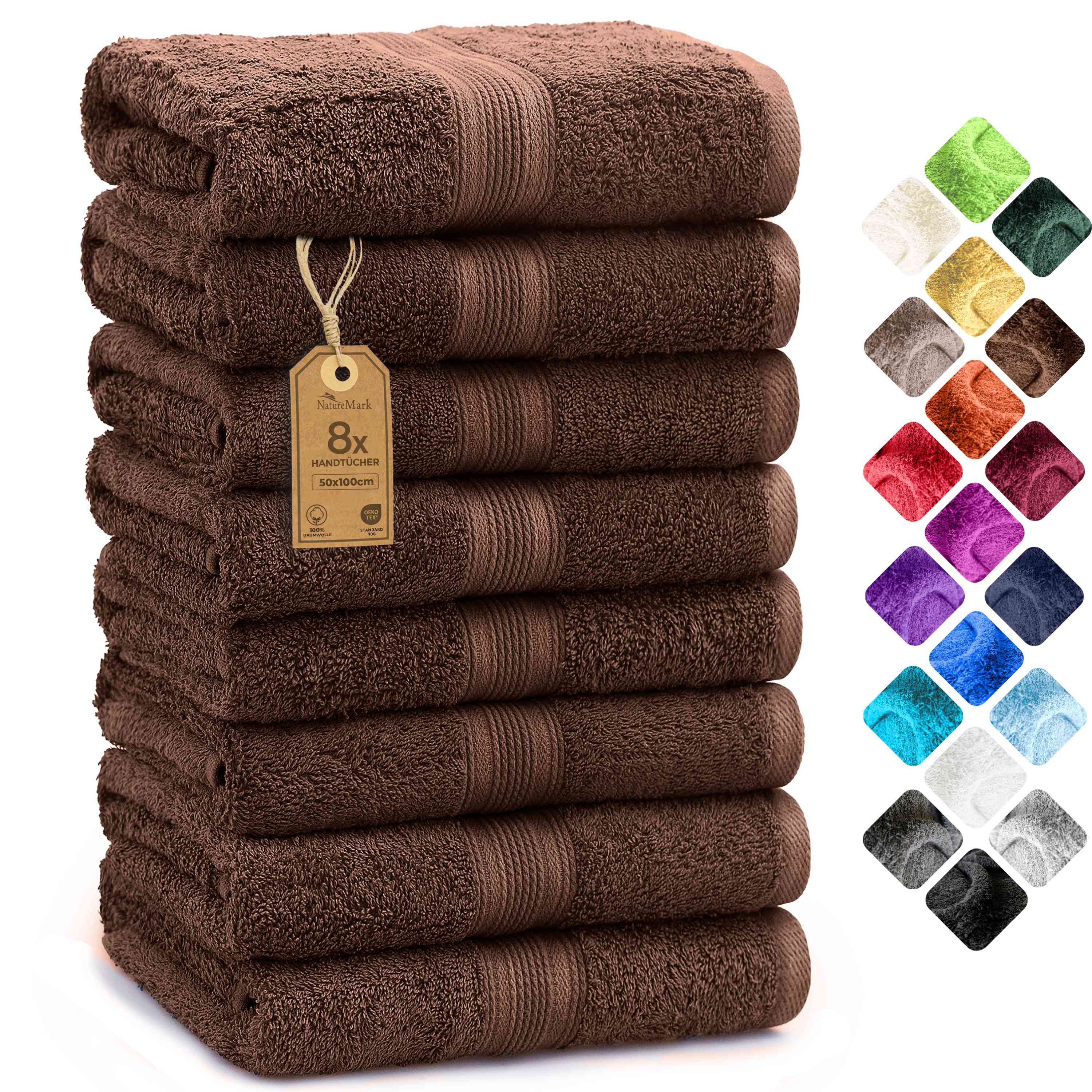 NatureMark Handtücher 8er-Set Frottier Handtücher 50x100cm, günstig online kaufen