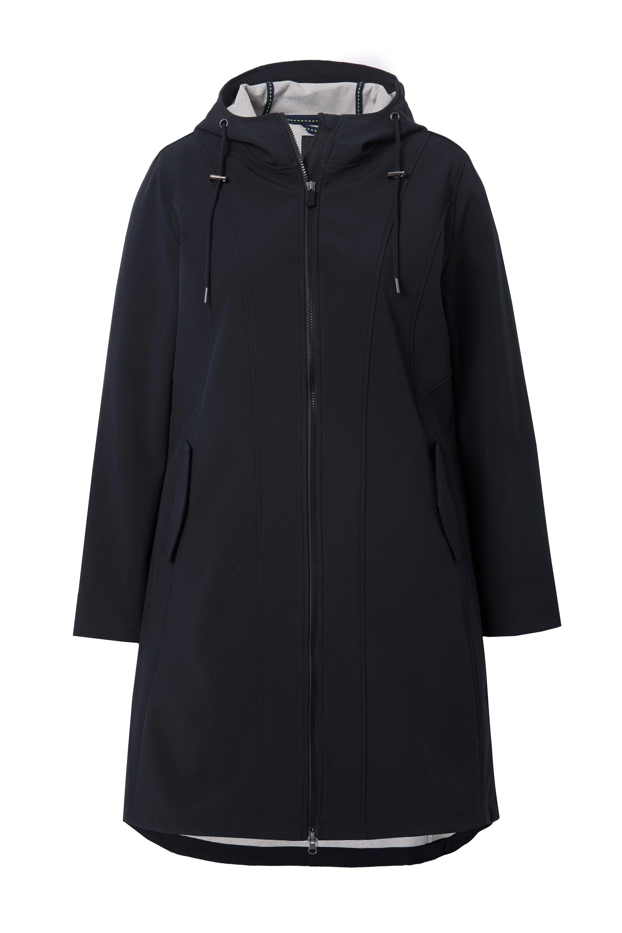 Ulla Popken Softshelljacke HYPRAR Softshell-Longjacke wasserabweisend Kapuz günstig online kaufen