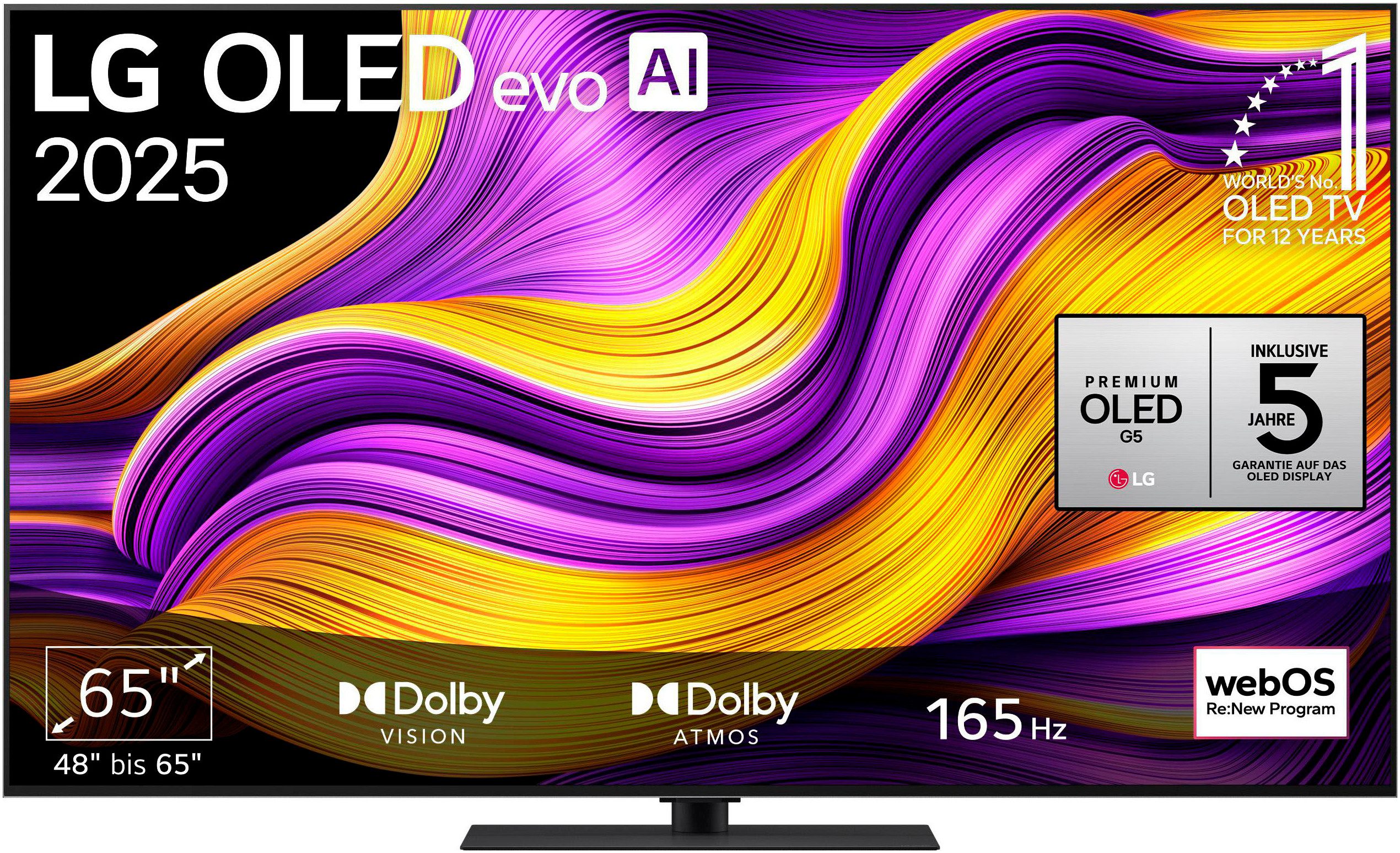 Valentinstagsgeschenk LG OLED65G59LS OLED-Fernseher (164 cm/65 Zoll, 4K Ultra HD, Smart-TV), schwarz