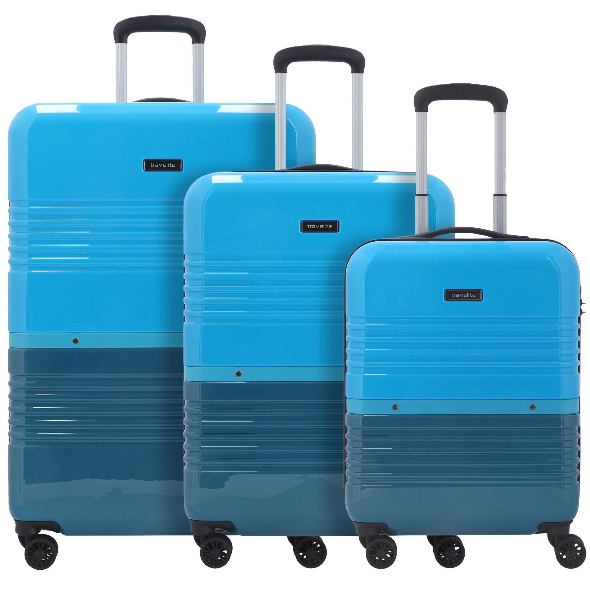 travelite Trolleyset Frisco, 4 Rollen, (3-teilig, 3 tlg), ABS | Trolley-Sets