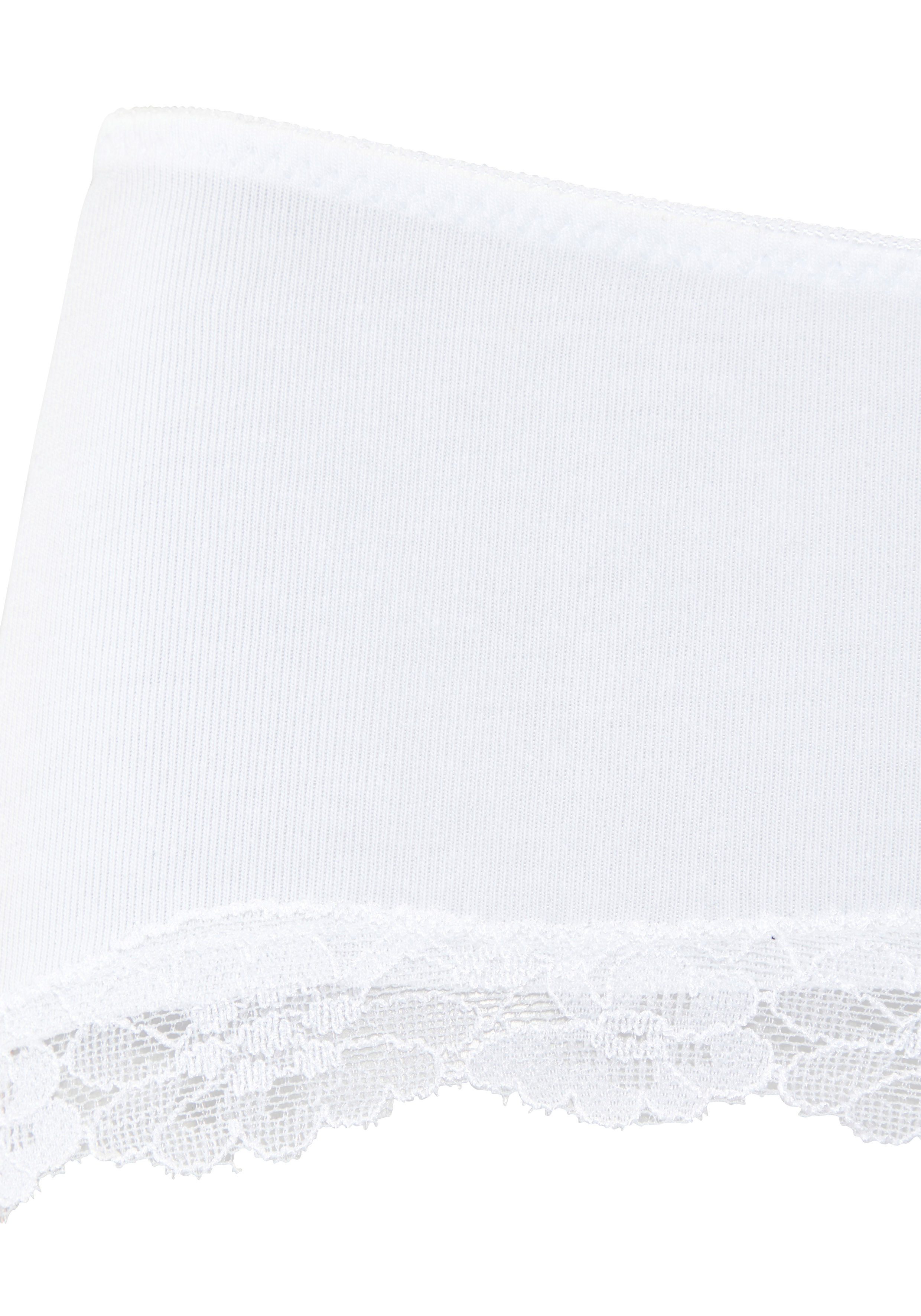 LASCANA Panty (3er-Pack) aus elastischer Baumwolle mit zarter Spitze