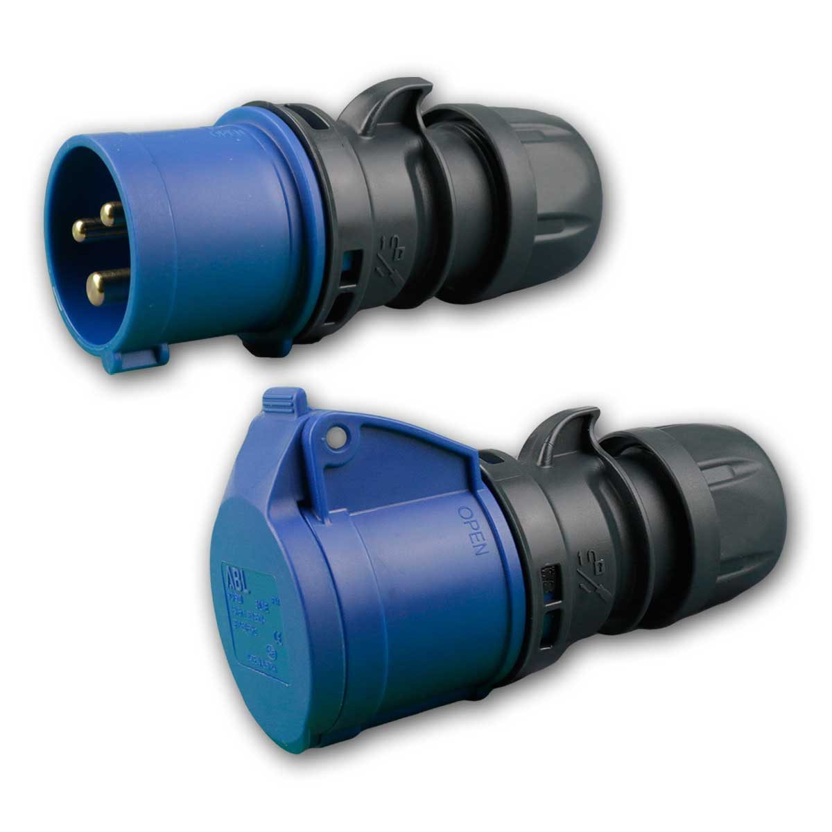 ABL CEE-Stecker CEE Stecker & Kupplung im Set, 3-polig, IP44