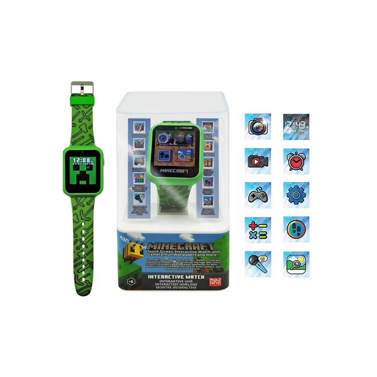 Minecraft Digitaluhr Minecraft Green interaktive Uhr, (1-tlg)