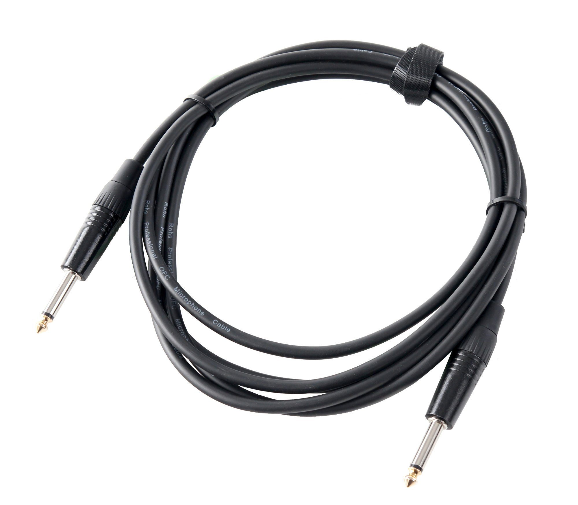 Pronomic Gitarrenkabel 3m - Ideal als Verbindungskabel zwischen Effektgeräten Instrumentenkabel, 6,3mm Klinke, 6,3mm Klinke (300 cm), Vergoldete Steckerspitzen, Spannzangen-Zugentlastung