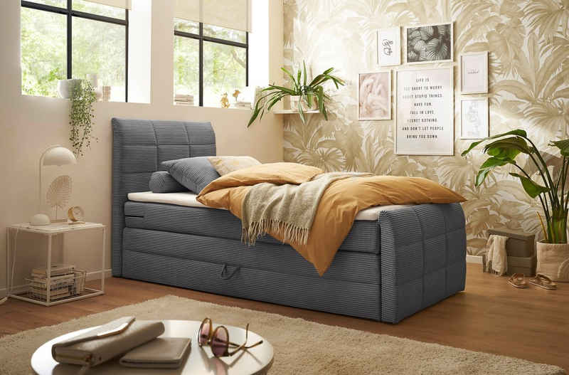 ED EXCITING DESIGN Boxspringbett Bolivia, harte Seite mit Kokosmatte, weiche Seite mit Filzabdeckung