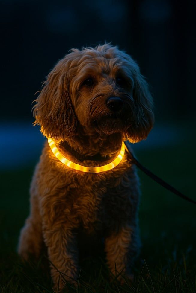 Nobby Hundehalsbandleuchte Nobby LED Leuchthalsband Visible S-M gelb