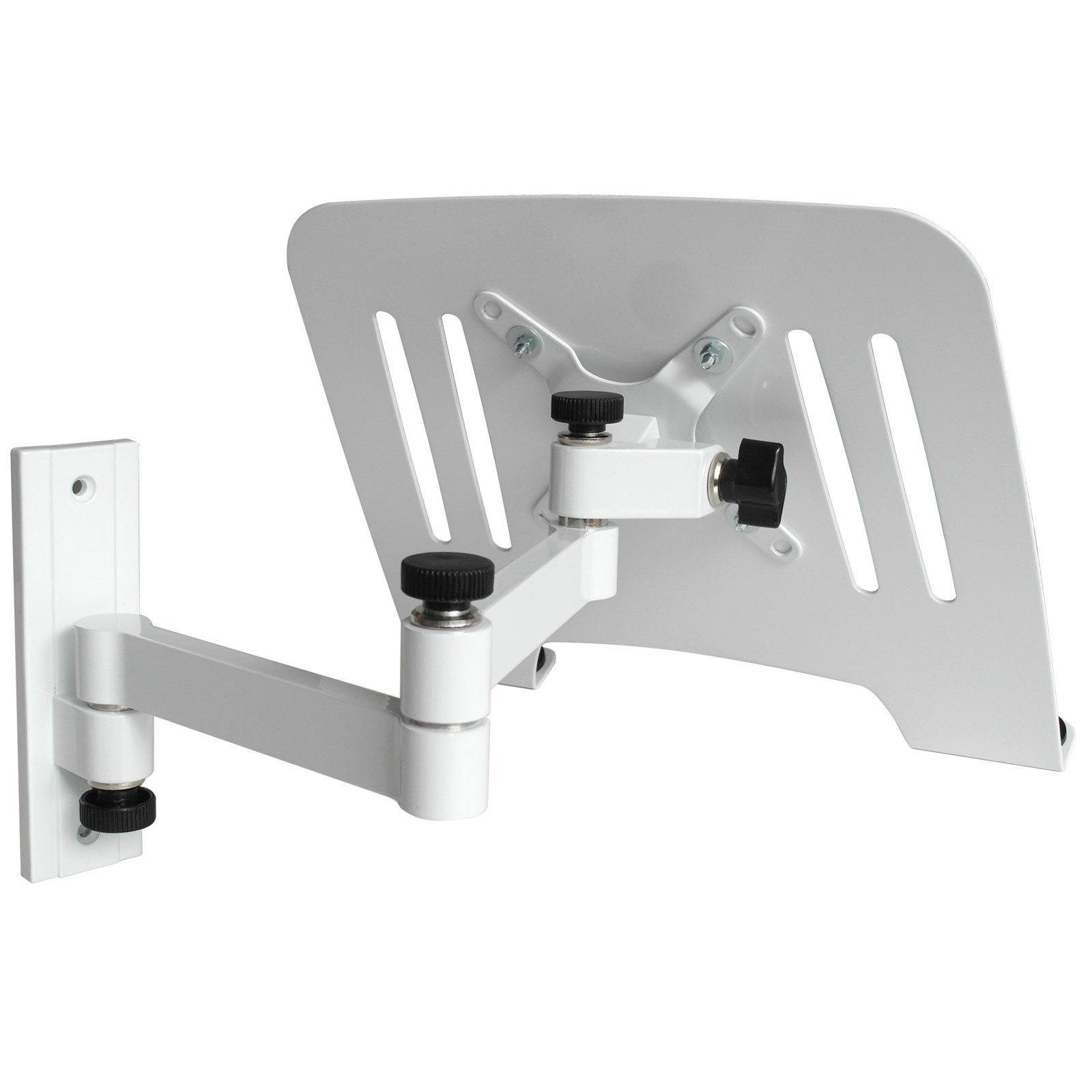 Drall Instruments TV-Wandhalterung L52W-IP3W, (2-tlg., Wandhalterung für Laptop Notebook schwenkbar neigbar mit Ablage weiß)