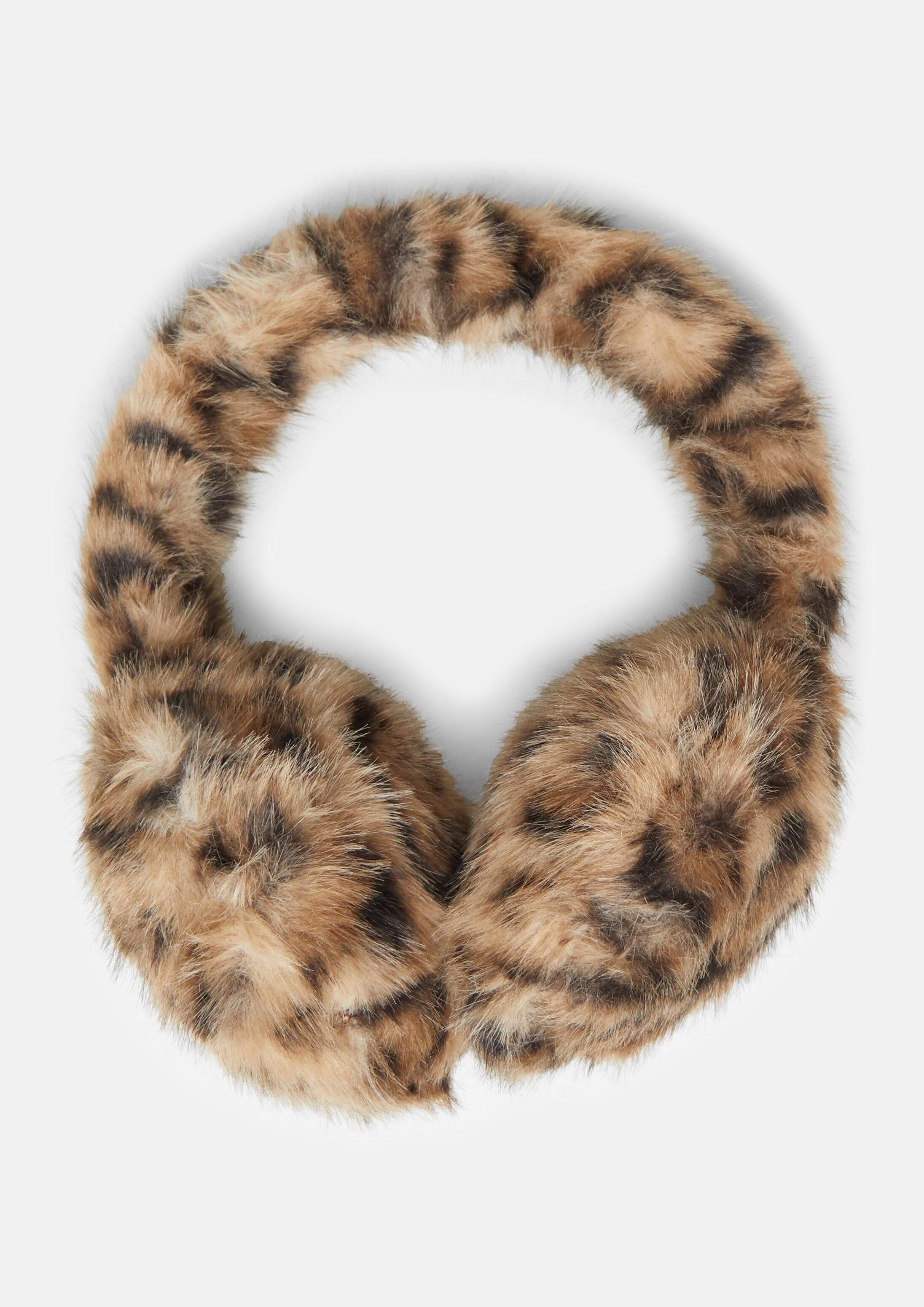 s.Oliver Stirnband Stirnband Stirnband aus Webpelz mit Logo-Ring